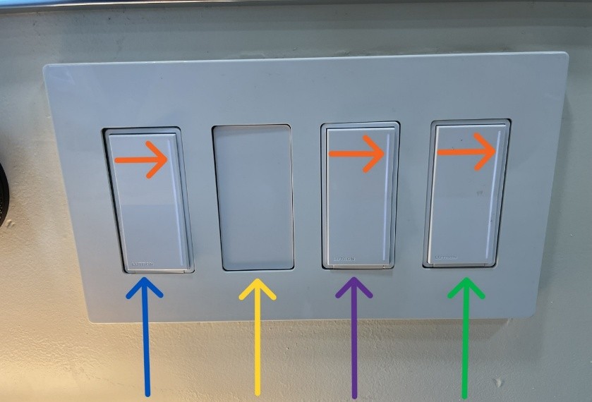 Overhead lighting controls