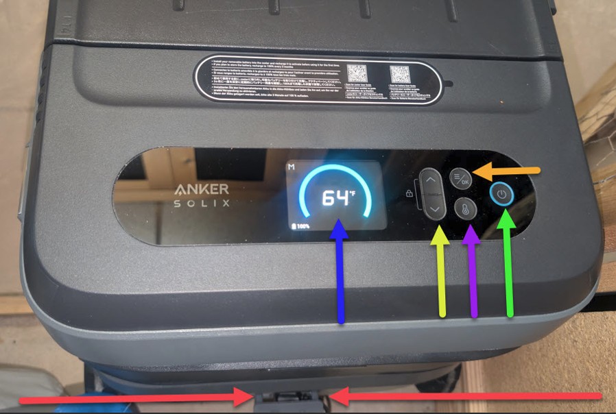 Anker SOLIX EverFrost cooler controls