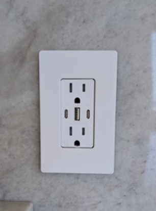 USB-C and USB-A outlet