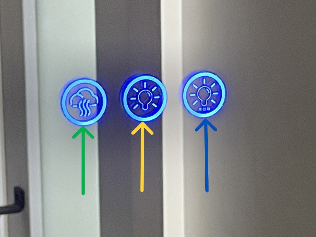 Bathroom mirror controls
