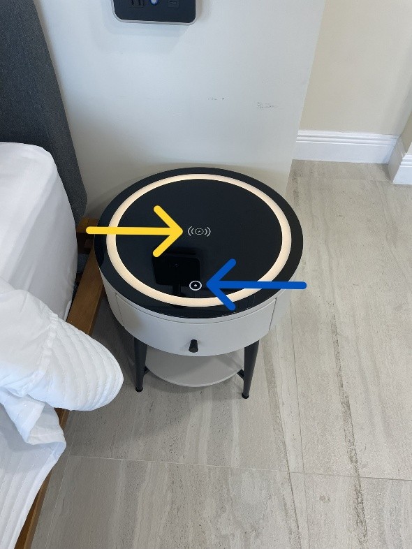Bedside table light and charger